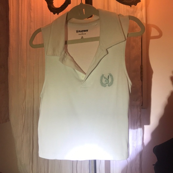 Playboy by Pacsun - white crop top - Picture 1 of 2
